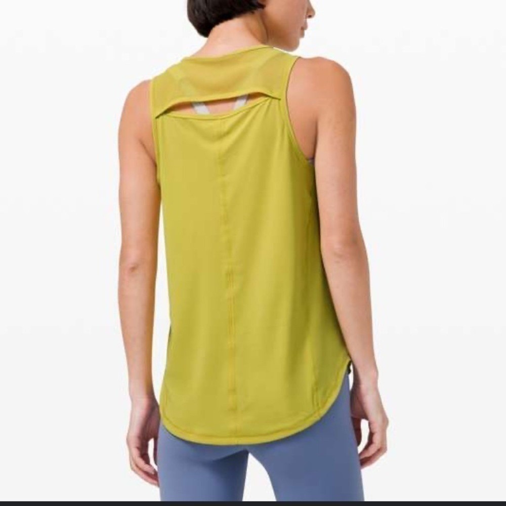 Lululemon Sculpt Tank Top green  Size 4 Neon Run Gym Cardio fantastic